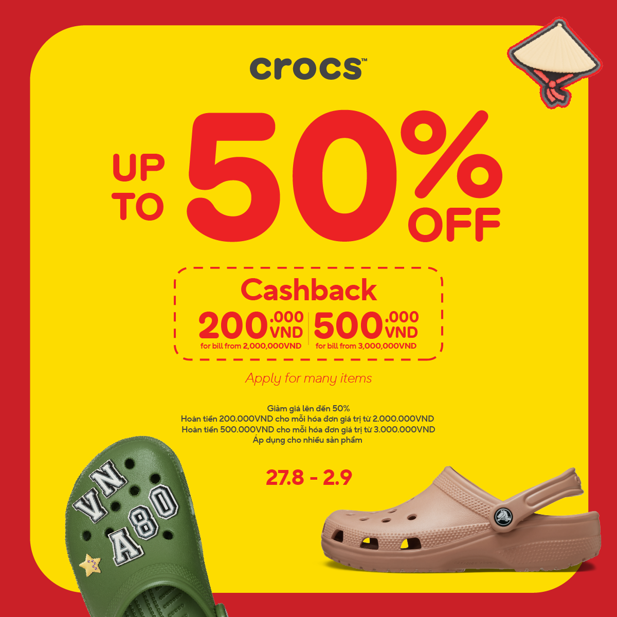 Ưu đãi Quốc Khánh Crocs