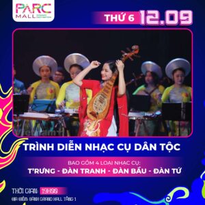 Trình diễn nhạc cụ dân tộc thiếu nhi trung thu tại PARC MALL