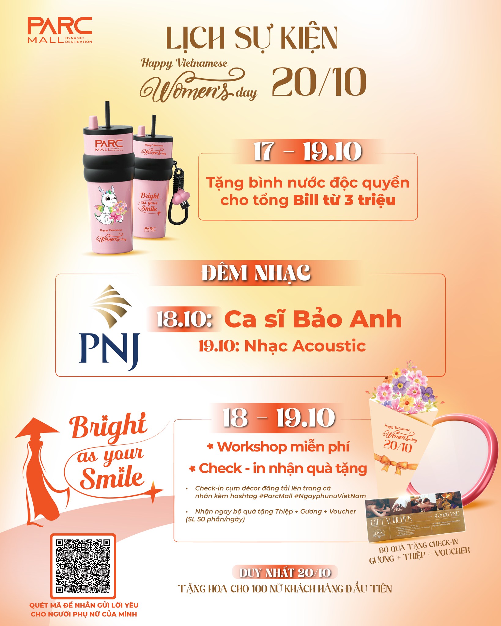 Lịch sự kiện 20/10 tại PARC MALL