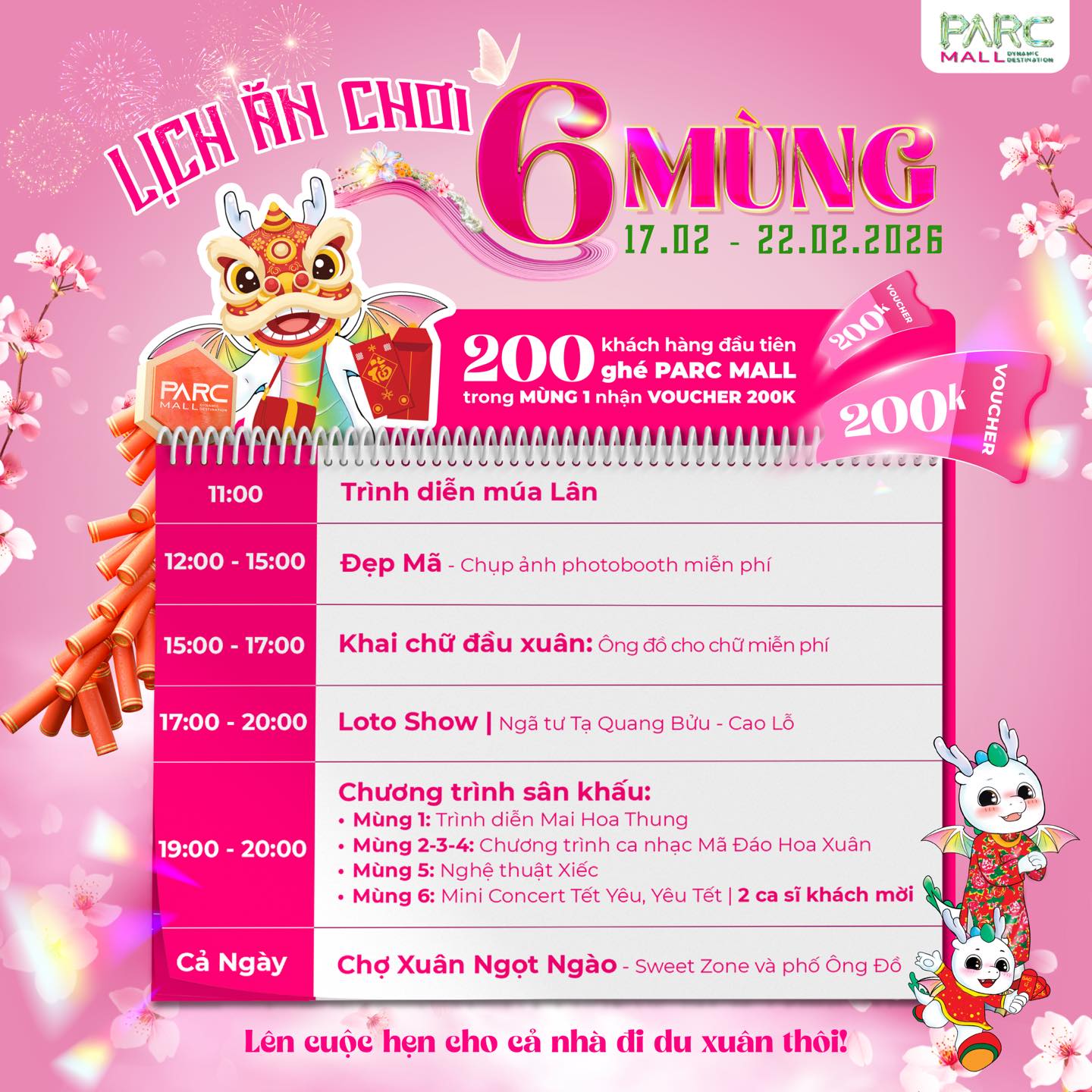 Lịch vui chơi xuyên Tết 6 mùng