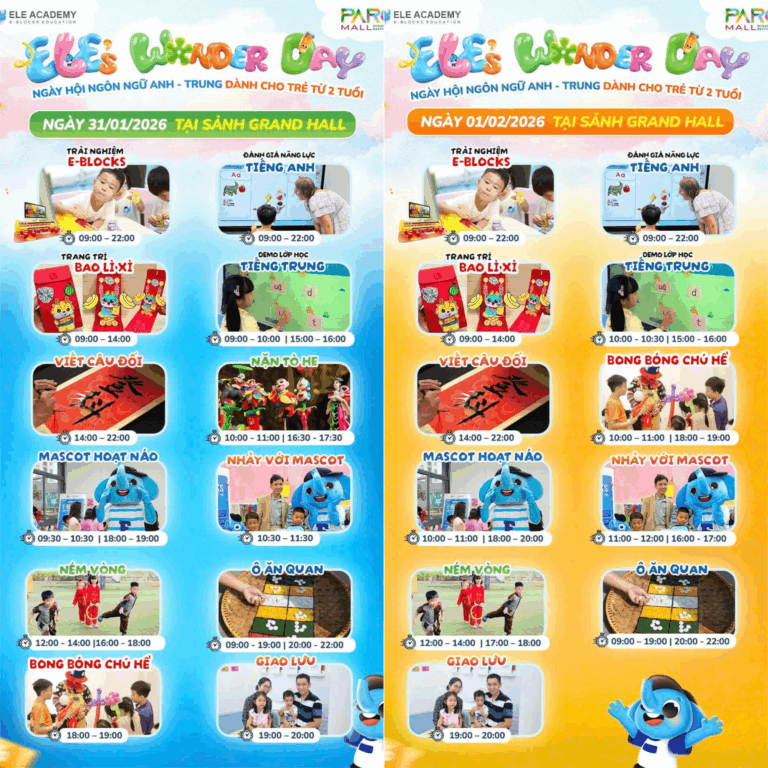 Loạt hoạt động cuối tuần dành cho thiếu nhi ngày 31.01 - 01.02 tại sảnh sự kiện PARC MALL