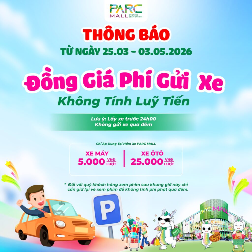 Thông báo thu phí gửi xe PARC MALL 2026