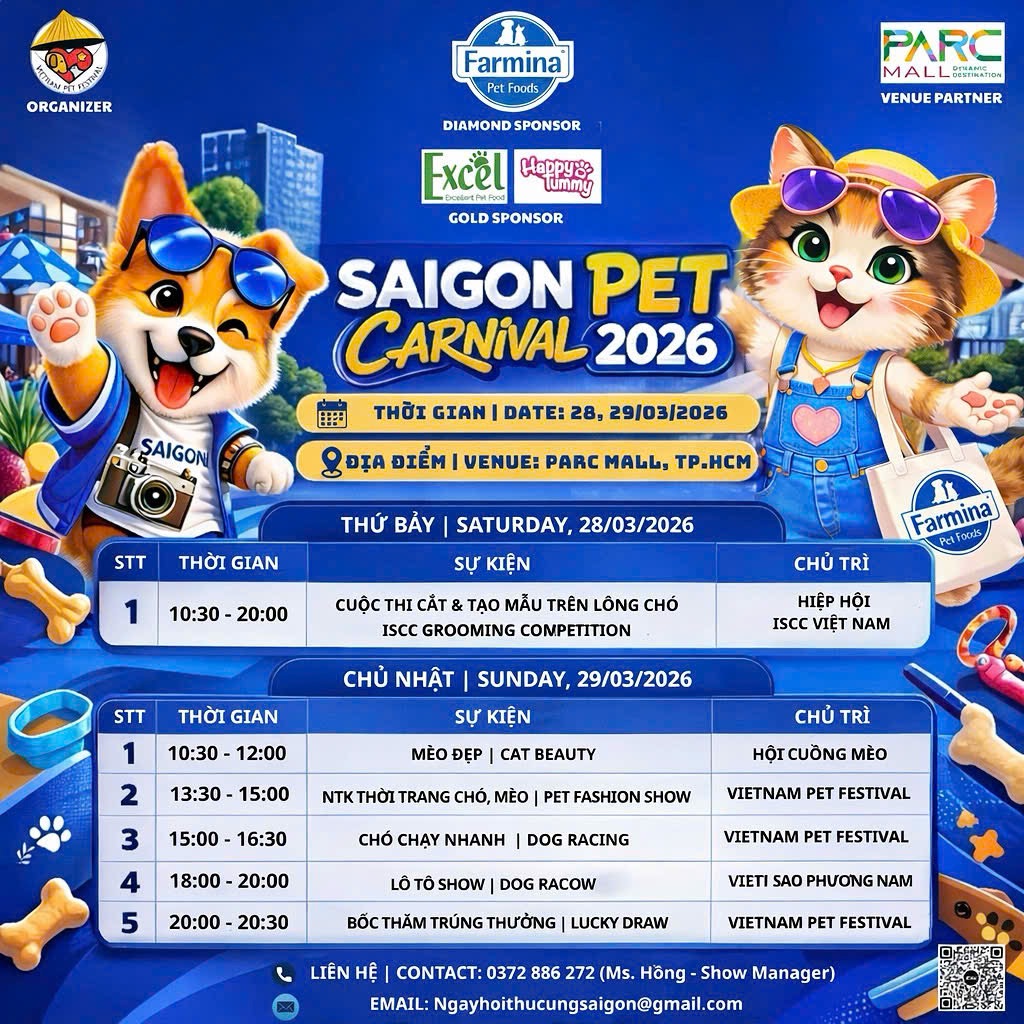 Hoạt động sự kiện Saigon Pet Carnival 2026 tại PARC MALL