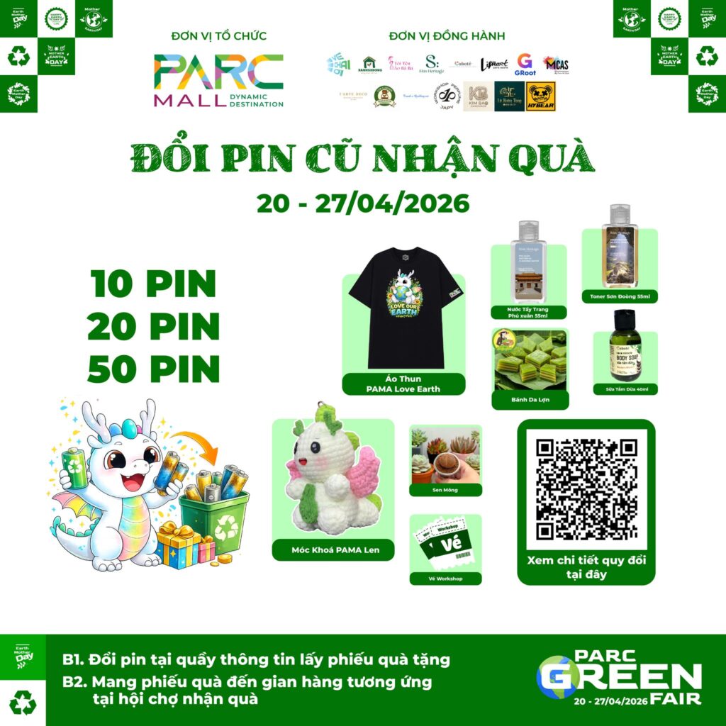 Chương trình đổi pin cũ nhận quà quà độc quyền & voucher ăn uống