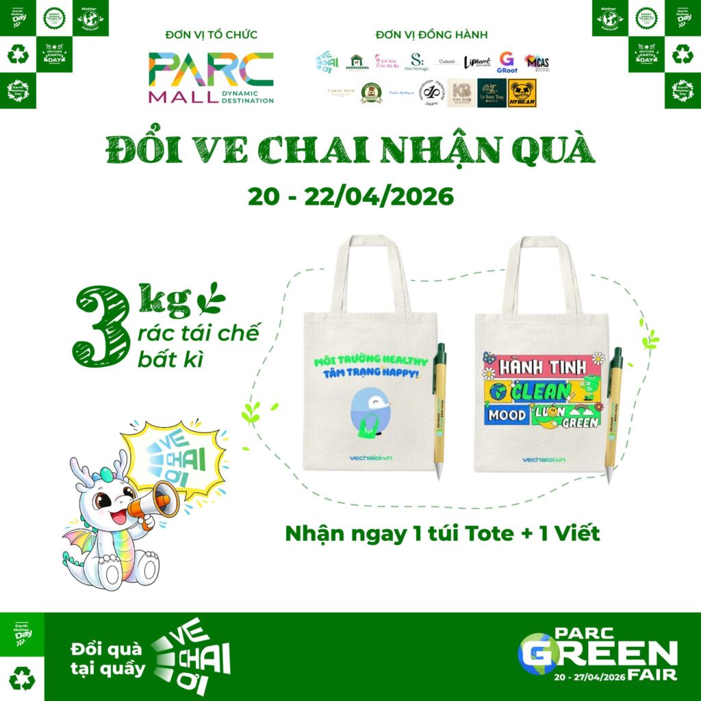 Đổi ve chai tại gian hàng vechaioi PARC MALL