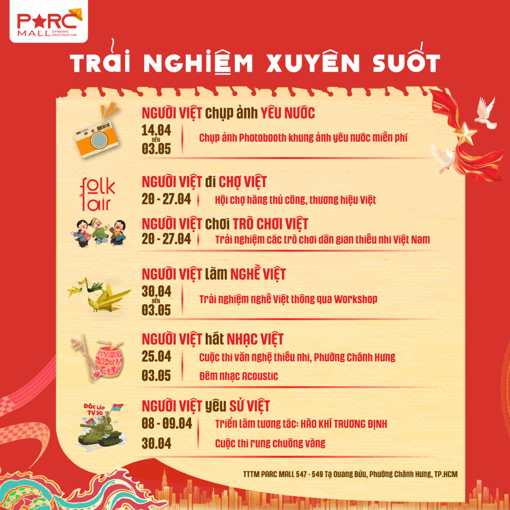 Trải nghiệm các hoạt động vui chơi Miễn Phí tại sự kiện PARC MALL