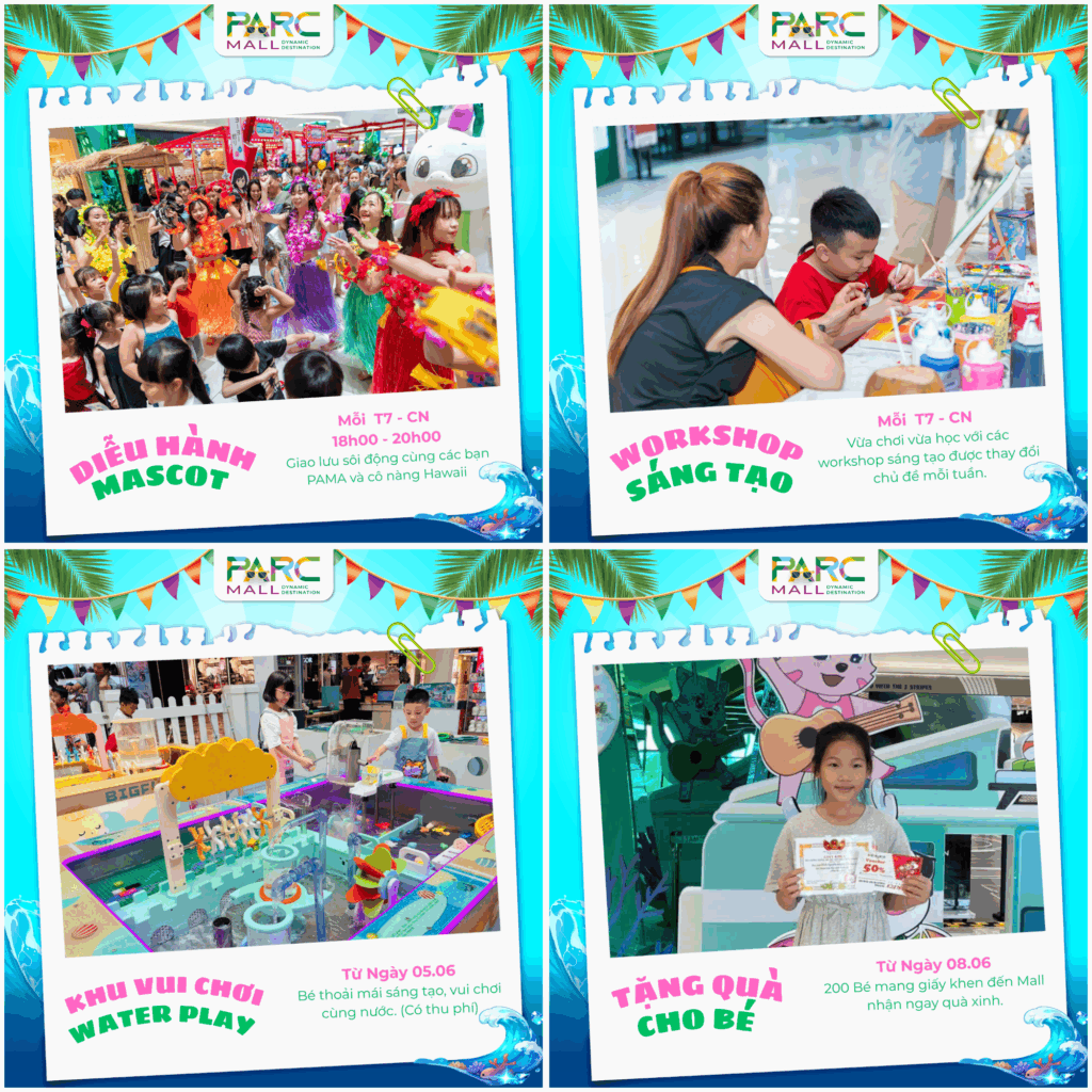 Các hoạt động vui chơi tại Tọa Độ Rực Rỡ PARC MALL
