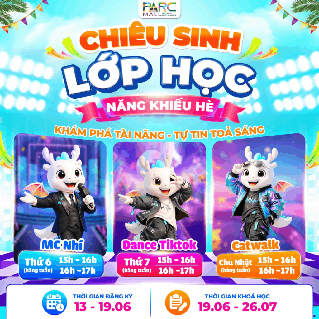 Chiêu mô lớp học năng khiếu dành cho các bé tại PARC MALL