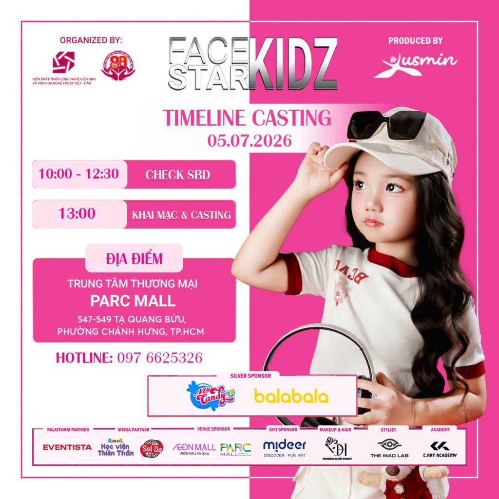 Timeline chương trình tuyển người mẫu nhí 2026 tại sảnh sự kiện PARC MALL