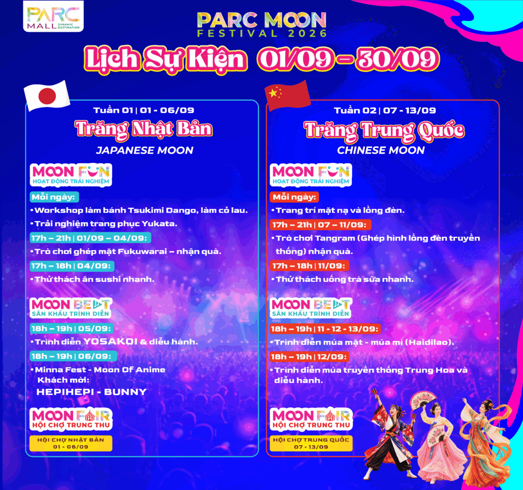 Hàng loạt hoạt động vui chơi cả tháng 9 này tại PARC MALL