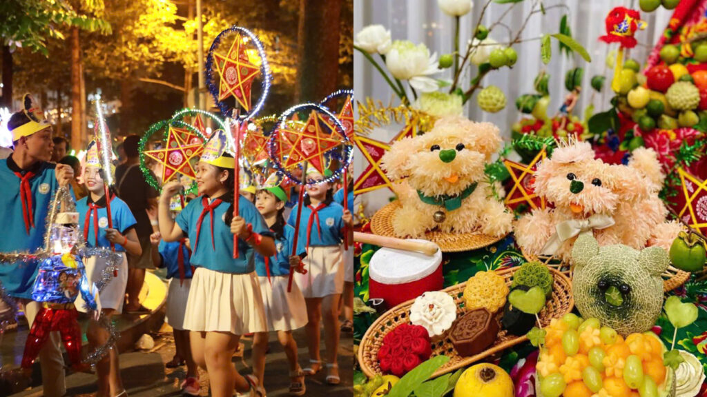 Hoạt động rước đèn và bày mâm cỗ dịp Trung thu